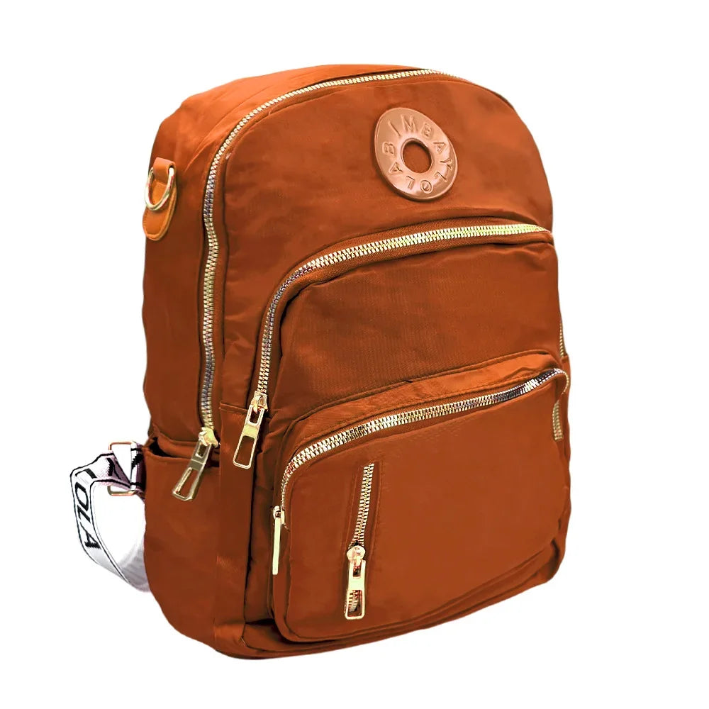 Medium backpack with 4 compartments + printed handle, assorted colors