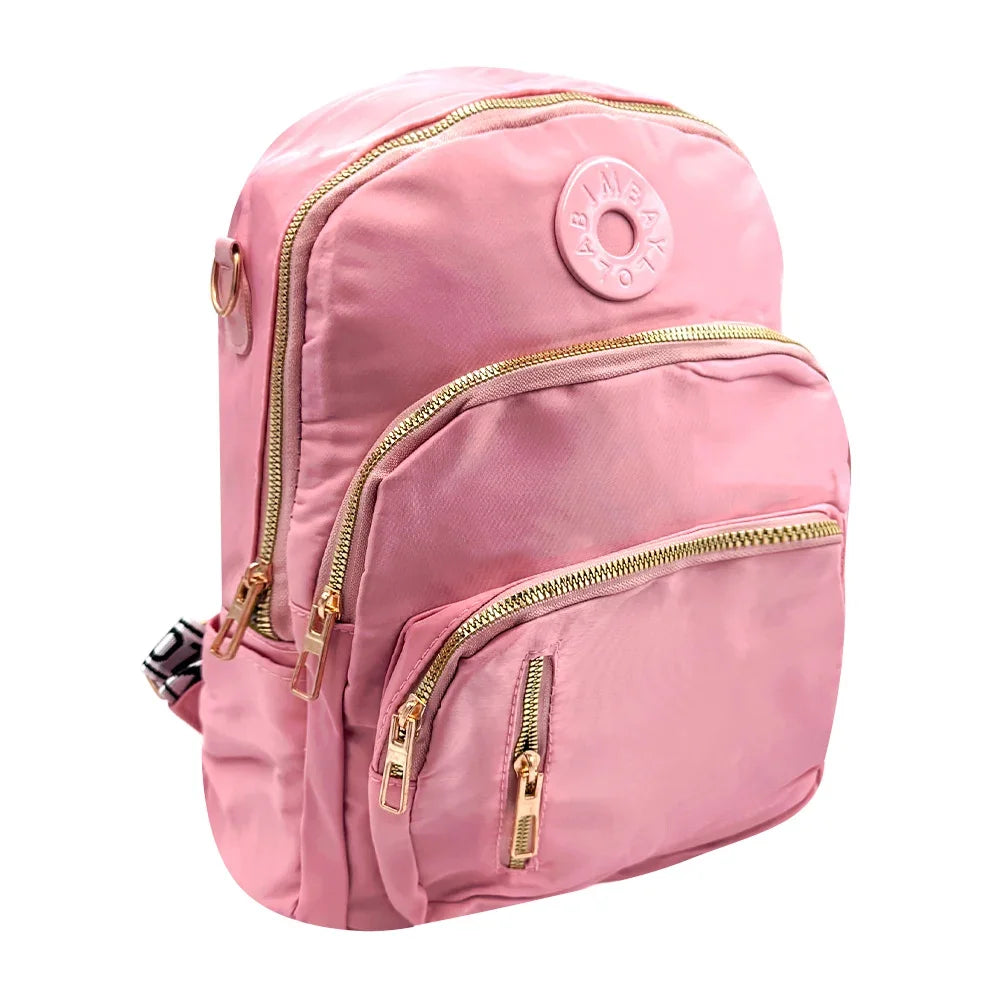 Medium backpack with 4 compartments + printed handle, assorted colors