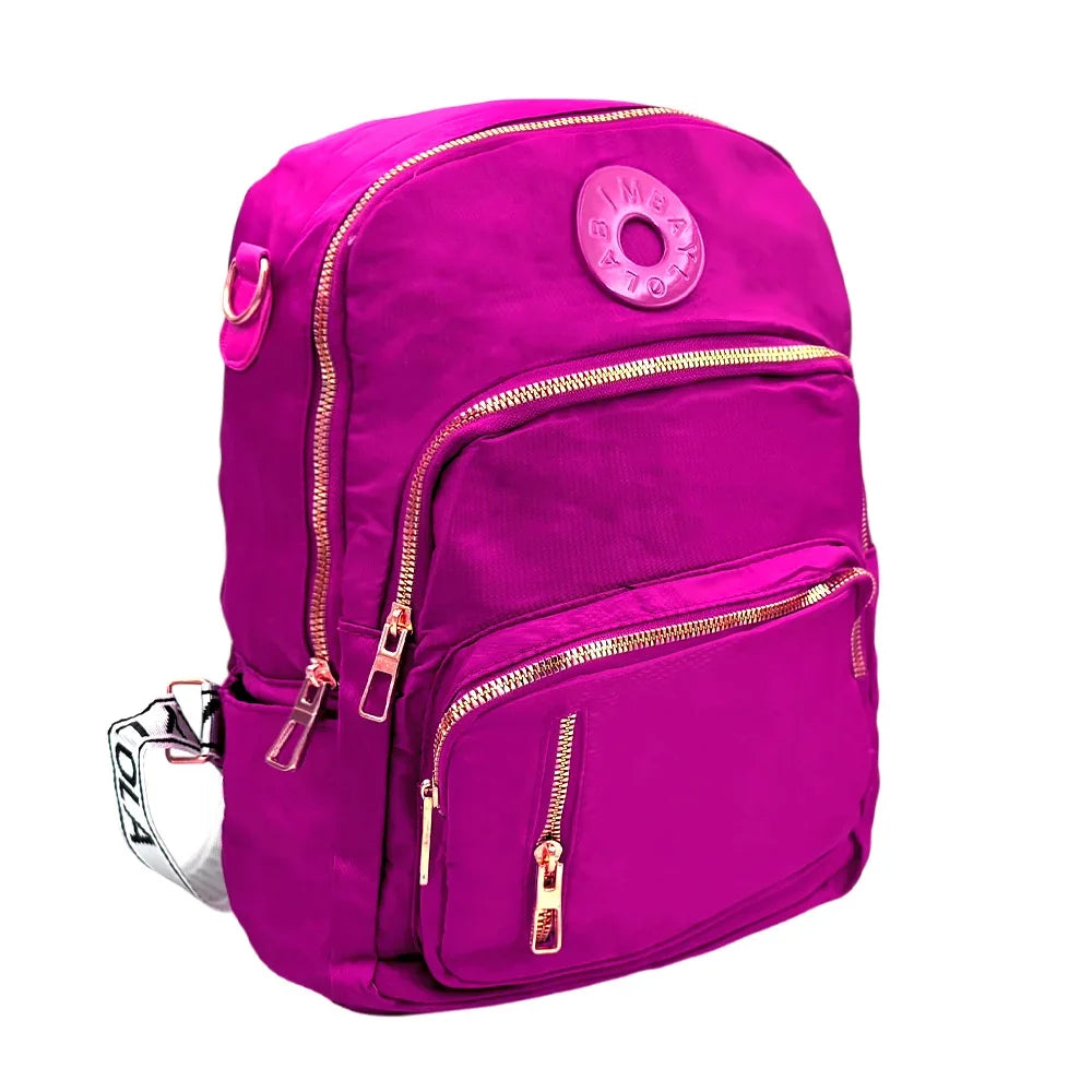 Medium backpack with 4 compartments + printed handle, assorted colors
