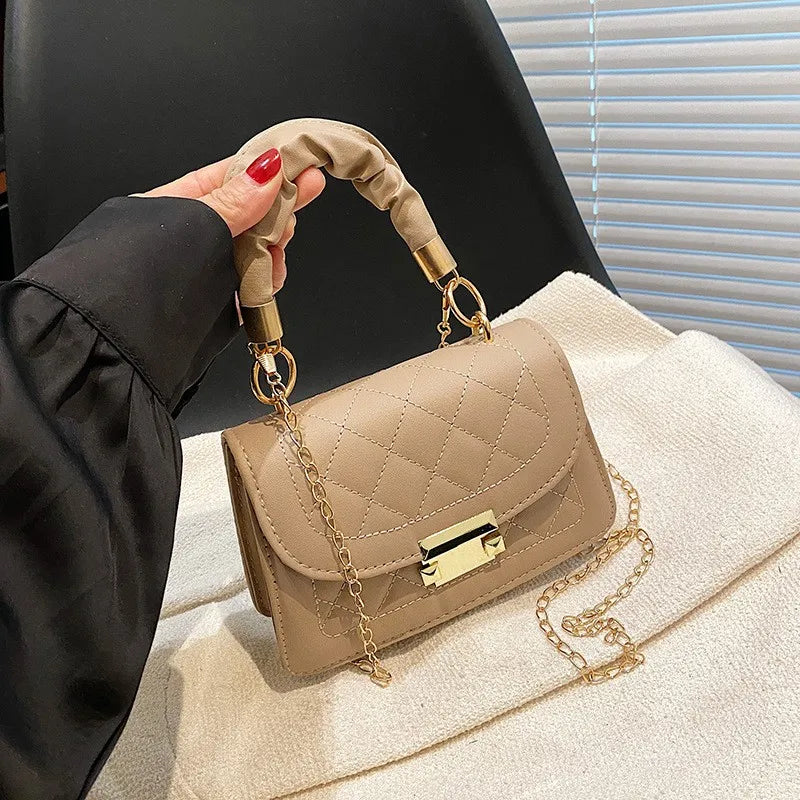 Korean Diamond Lattice Shoulder Small Women's Messenger