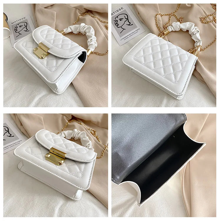 Korean Diamond Lattice Shoulder Small Women's Messenger
