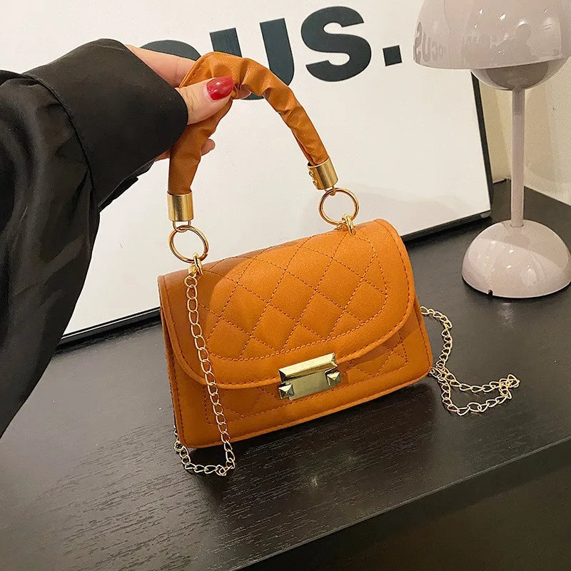 Korean Diamond Lattice Shoulder Small Women's Messenger