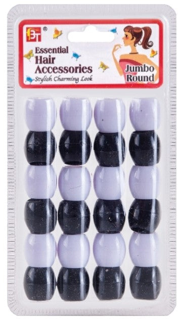 Beads 24 Pcs Beads Jumbo Round (Black/White)